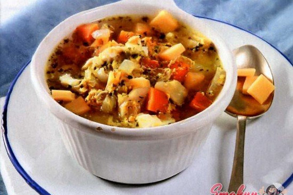 Овощной суп с чесноком